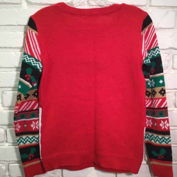 Ugly Christmas Sweater Dog themed Juniors 3/5 runs Xtra Small - Picture 3 of 4